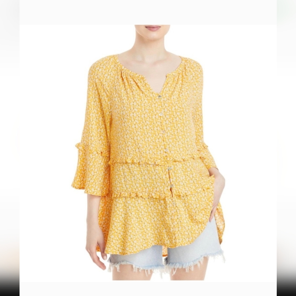 NWT Beachlunchlounge Suella Tiered Tunic Top S Cottagecore   Prairie Lagonlook